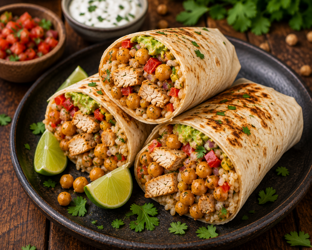 burrito pollo y garbanzos